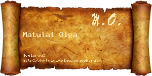 Matulai Olga névjegykártya